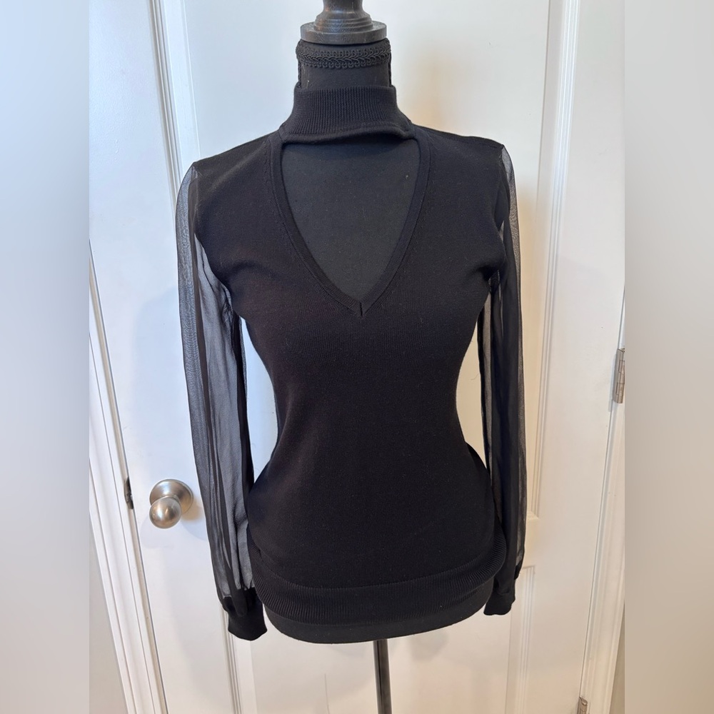 Ramy Brook Black Silk and Cashmere Top